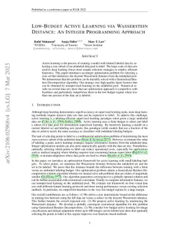 Low Budget Active Learning via Wasserstein Distance: An Integer
  Programming Approach