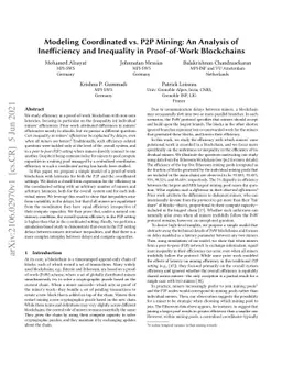 Modeling Coordinated vs. P2P Mining: An Analysis of Inefficiency and
  Inequality in Proof-of-Work Blockchains