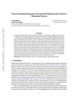 Forced Variational Integrator Networks for Prediction and Control of
  Mechanical Systems