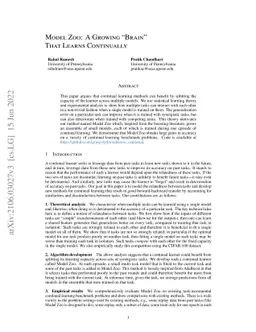 Model Zoo: A Growing "Brain" That Learns Continually