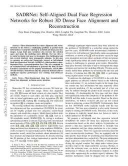 SADRNet: Self-Aligned Dual Face Regression Networks for Robust 3D Dense
  Face Alignment and Reconstruction