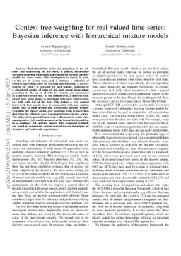 Context-tree weighting for real-valued time series: Bayesian inference
  with hierarchical mixture models
