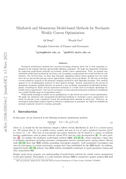 Minibatch and Momentum Model-based Methods for Stochastic Weakly Convex
  Optimization