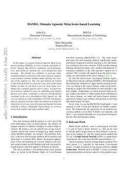 DAMSL: Domain Agnostic Meta Score-based Learning