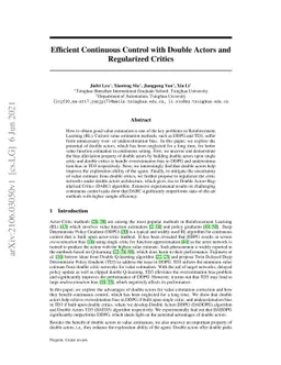 Efficient Continuous Control with Double Actors and Regularized Critics