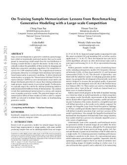 On Training Sample Memorization: Lessons from Benchmarking Generative
  Modeling with a Large-scale Competition