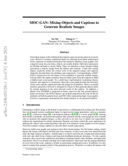 MOC-GAN: Mixing Objects and Captions to Generate Realistic Images