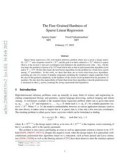 The Fine-Grained Hardness of Sparse Linear Regression