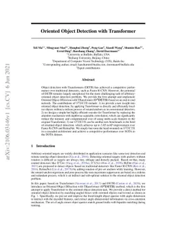 Oriented Object Detection with Transformer
