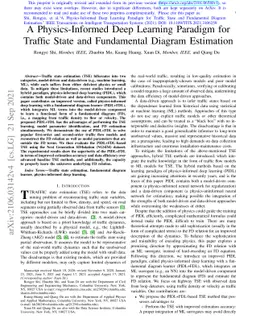 A Physics-Informed Deep Learning Paradigm for Traffic State and
  Fundamental Diagram Estimation