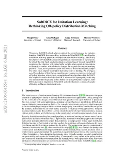 SoftDICE for Imitation Learning: Rethinking Off-policy Distribution
  Matching