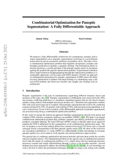Combinatorial Optimization for Panoptic Segmentation: A Fully
  Differentiable Approach