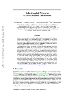 Robust Implicit Networks via Non-Euclidean Contractions