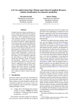 Let's be explicit about that: Distant supervision for implicit discourse
  relation classification via connective prediction