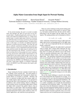 Alpha Matte Generation from Single Input for Portrait Matting