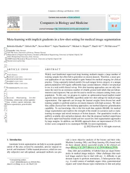 Meta-learning with implicit gradients in a few-shot setting for medical
  image segmentation