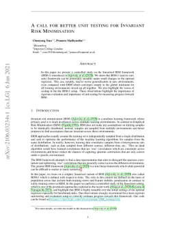 A call for better unit testing for invariant risk minimisation