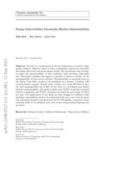 Fixing Vulnerabilities Potentially Hinders Maintainability