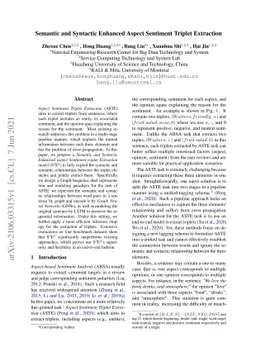 Semantic and Syntactic Enhanced Aspect Sentiment Triplet Extraction