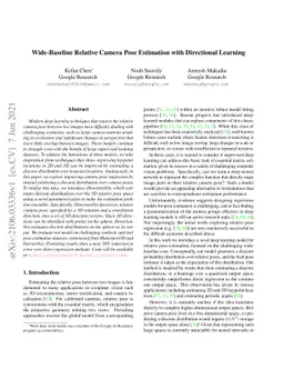 Wide-Baseline Relative Camera Pose Estimation with Directional Learning