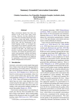 Summary Grounded Conversation Generation