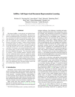 SelfDoc: Self-Supervised Document Representation Learning