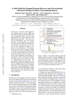A Joint Model for Dropped Pronoun Recovery and Conversational Discourse
  Parsing in Chinese Conversational Speech