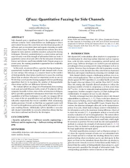 QFuzz: Quantitative Fuzzing for Side Channels