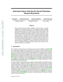 Instrument Space Selection for Kernel Maximum Moment Restriction