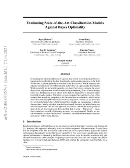 Evaluating State-of-the-Art Classification Models Against Bayes
  Optimality