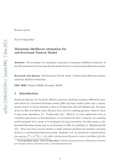 Maximum likelihood estimation for sub-fractional Vasicek model