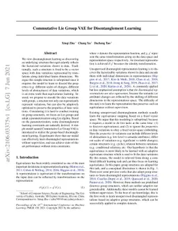 Commutative Lie Group VAE for Disentanglement Learning