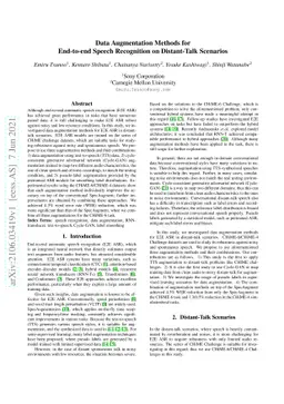 Data Augmentation Methods for End-to-end Speech Recognition on
  Distant-Talk Scenarios