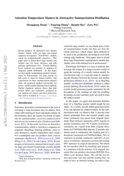 Attention Temperature Matters in Abstractive Summarization Distillation