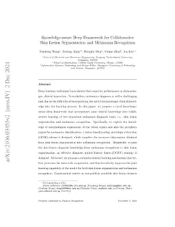 Knowledge-aware Deep Framework for Collaborative Skin Lesion
  Segmentation and Melanoma Recognition