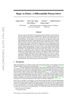 Shape As Points: A Differentiable Poisson Solver
