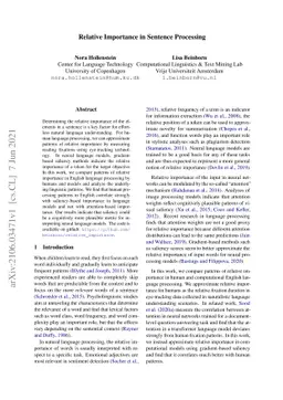 Relative Importance in Sentence Processing