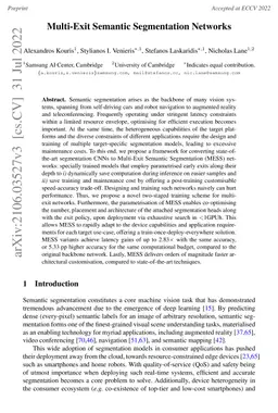 Multi-Exit Semantic Segmentation Networks