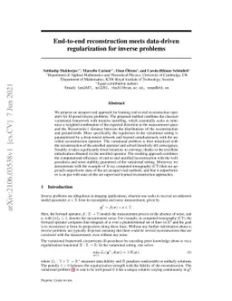 End-to-end reconstruction meets data-driven regularization for inverse
  problems