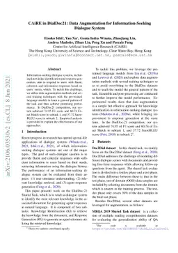 CAiRE in DialDoc21: Data Augmentation for Information-Seeking Dialogue
  System