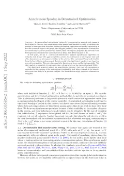 Asynchronous speedup in decentralized optimization