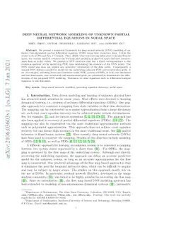 Deep Neural Network Modeling of Unknown Partial Differential Equations
  in Nodal Space