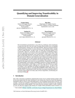 Quantifying and Improving Transferability in Domain Generalization