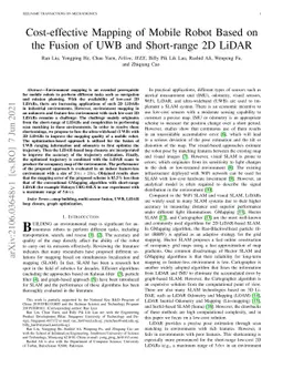 Cost-effective Mapping of Mobile Robot Based on the Fusion of UWB and
  Short-range 2D LiDAR