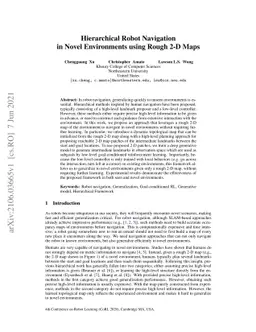 Hierarchical Robot Navigation in Novel Environments using Rough 2-D Maps