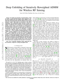 Deep Unfolding of Iteratively Reweighted ADMM for Wireless RF Sensing