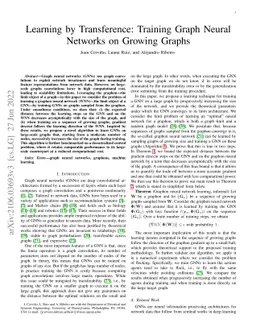Learning by Transference: Training Graph Neural Networks on Growing
  Graphs