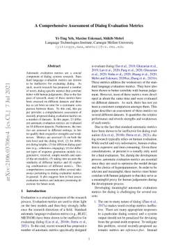 A Comprehensive Assessment of Dialog Evaluation Metrics