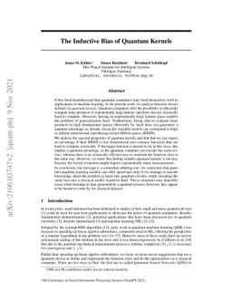 The Inductive Bias of Quantum Kernels
