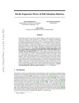 On the Expressive Power of Self-Attention Matrices